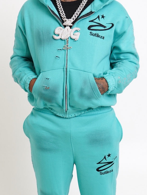 TEAL AURA EMBER ZIP UP
