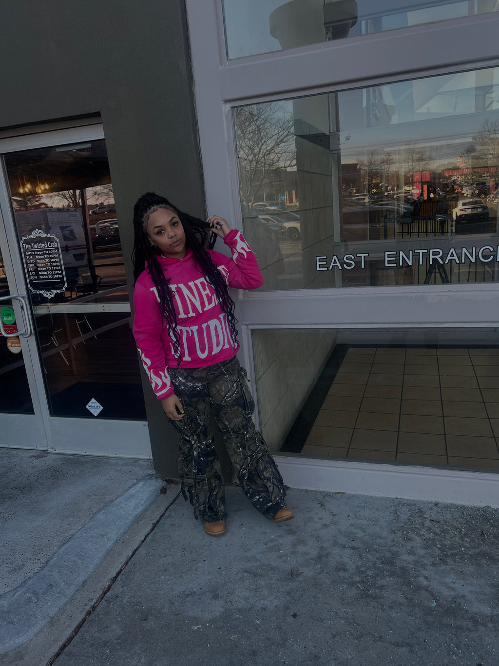 “No Risk No Story” pink Hoodie